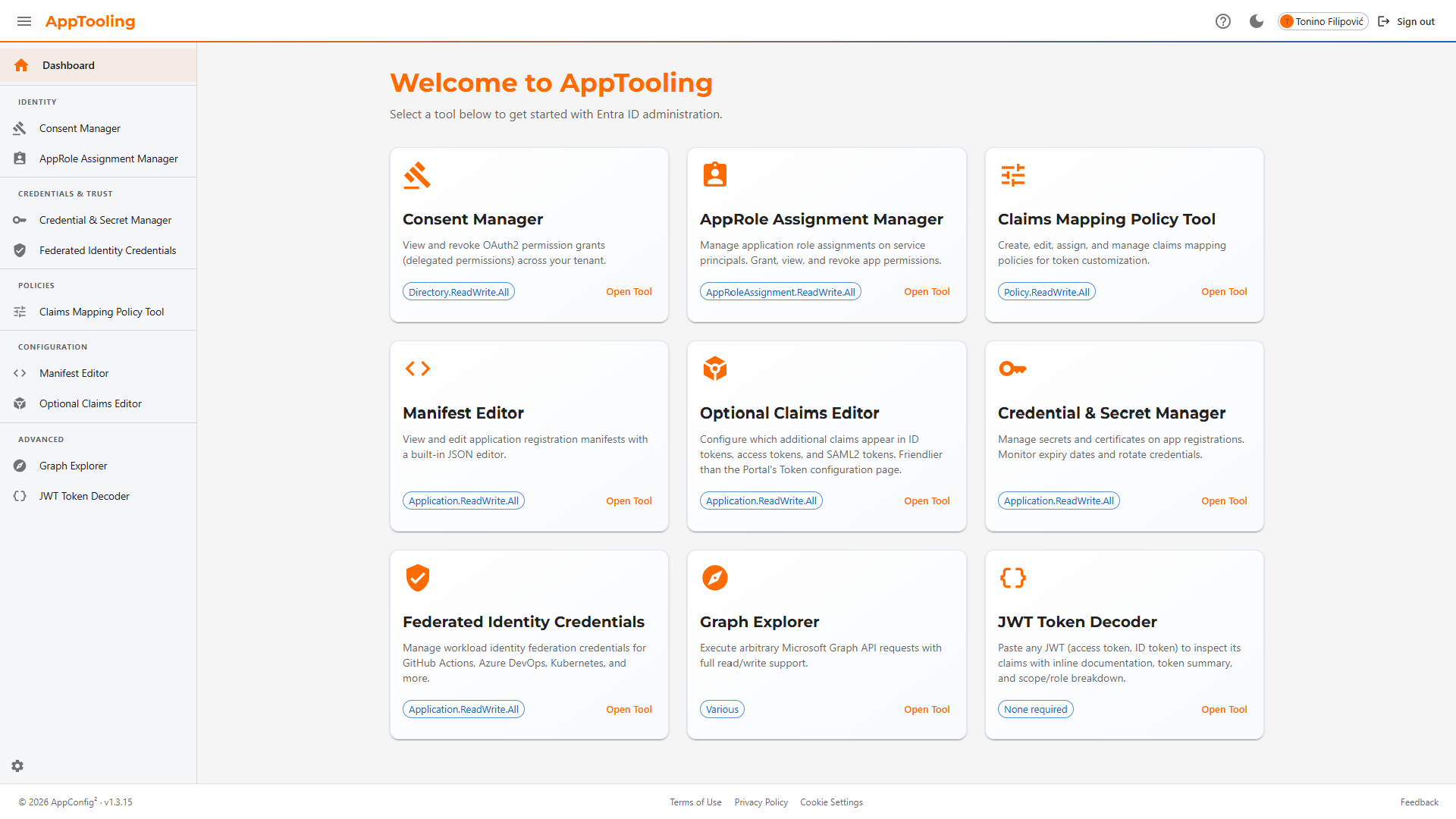 AppTooling — Entra ID Administration Toolkit screenshot